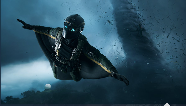 Screenshot from the Steam Store Page for Battlefield 2042 showing a Wingsuit Specialist