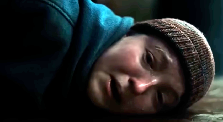 Ellie crying after Joel's death