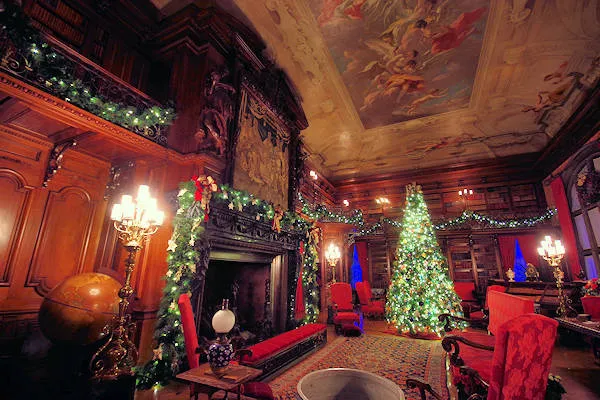 Christmas celebrations inside the Baltimore estate