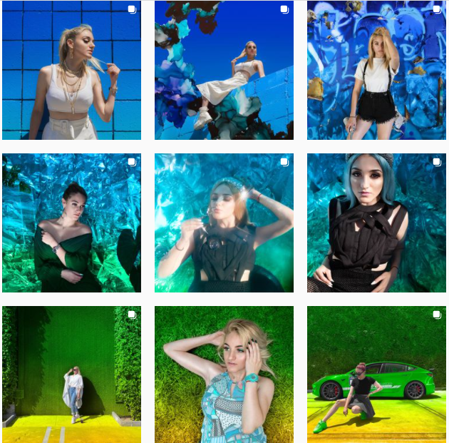 Rainbow layout Rainbow feed Instagram grid layout