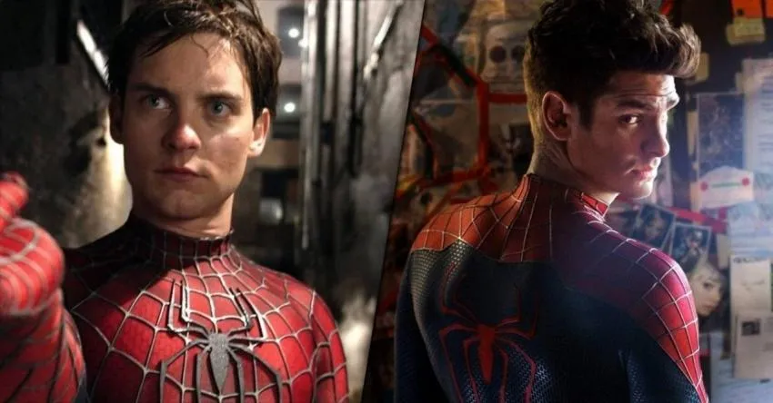 Tobey Maguire and Andrew Garfield as Spider-Man Tobey Maguire and Andrew Garfield versions of Spider-Man