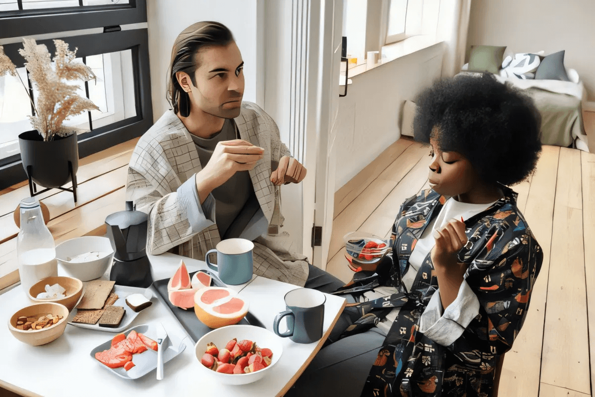couple eating