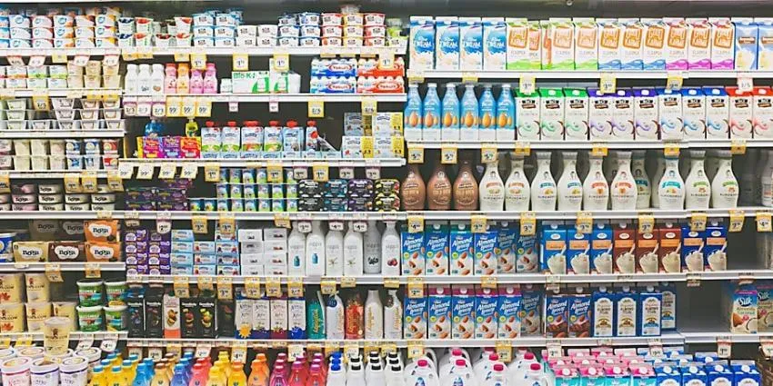 Plastic bottles in a supermarket