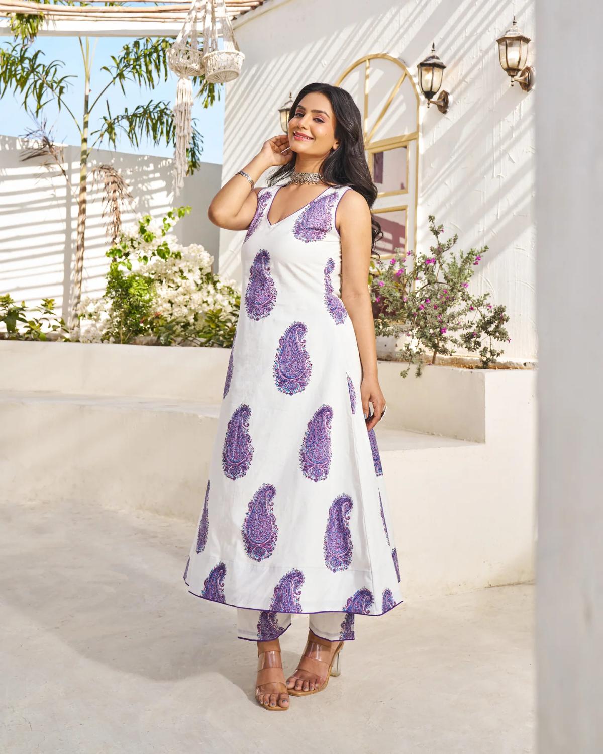 Shop Handblock Kurta Set For Women - Guleri by Guleri