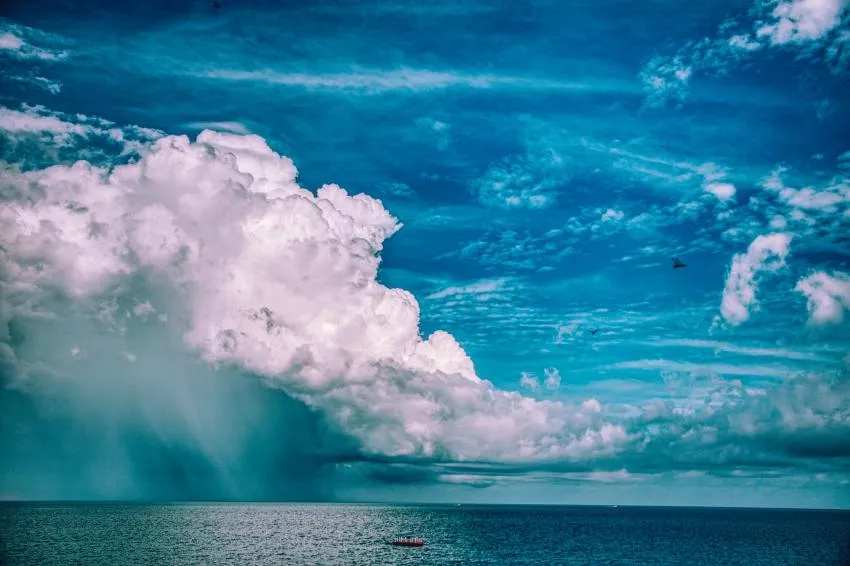 Clouds over a sunlit sea Sea, sky, clouds