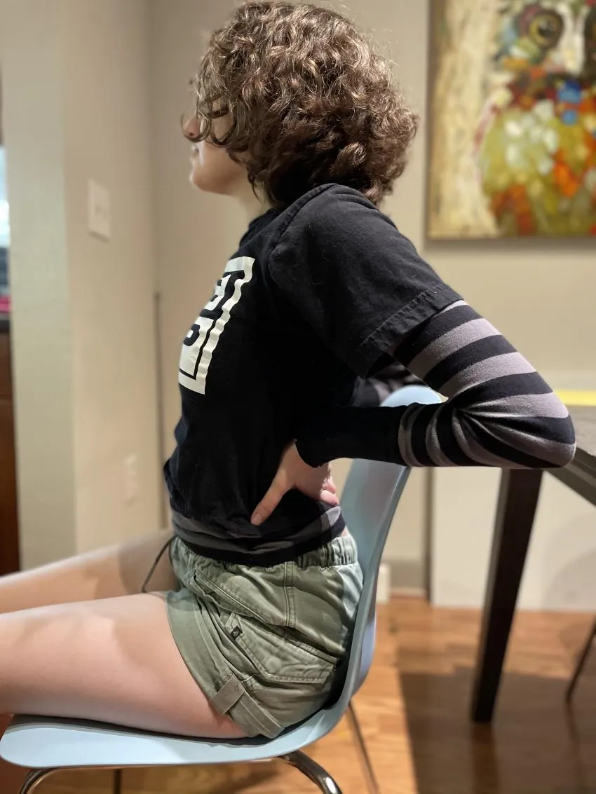 Sitting stretch for lower back