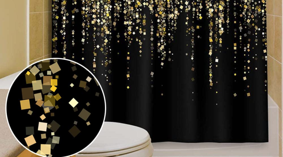 Gold And Black Shower Curtains: Add Style And Warmth To Your Bathroom by SEO