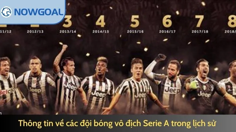 Top 8 CLB Giành Nhiều Chức Vô Địch Serie A Nhất Lịch Sử by Now goal