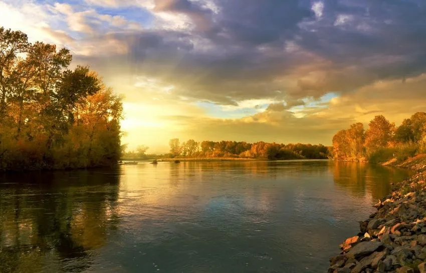 Beautiful lake in the fall Beautiful lake in the fall