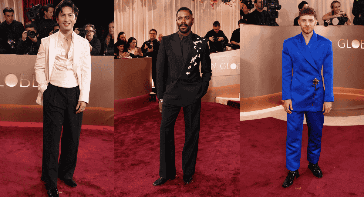 Chris Perfetti, Hudson Williams, Colman Domingo - men fashion at golden globes