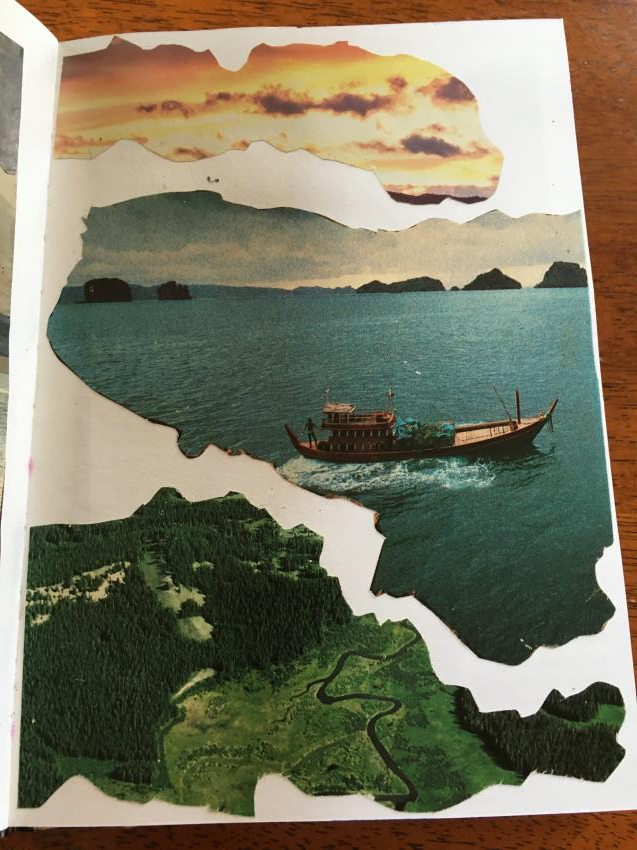 making an art collage with magazines