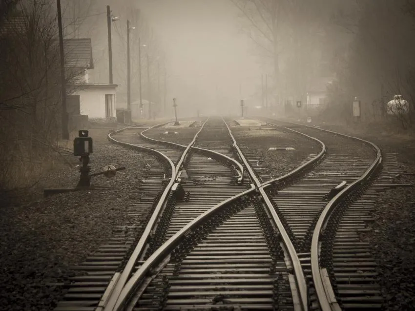 railroad tracks separate ways