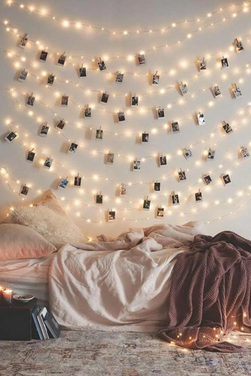 Clip photo holder fairy lights budget decoration