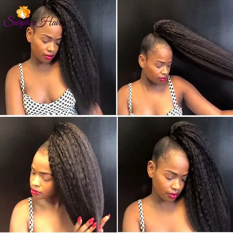 choose a drawstring ponytail in length and color 