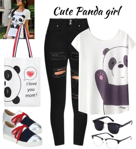 casual outfit inspirations with Unisex Browline Sunglasses - Cutest Panda ever casual outfit inspirations with Unisex Browline Sunglasses - Cutest Panda ever