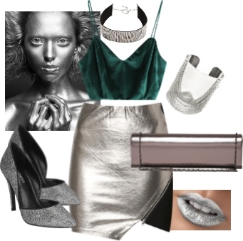 party outfit inspirations with Zip Back Velvet Cami Top - metallic inspiration party outfit inspirations with Zip Back Velvet Cami Top - metallic inspiration