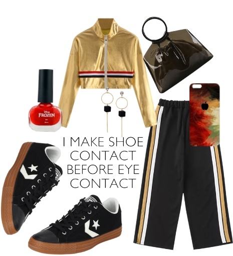college look inspirations with OOMPH Gold-Toned Embellished Drop Earrings - college fashion college look inspirations with OOMPH Gold-Toned Embellished Drop Earrings - college fashion