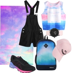 college look inspirations with Rainbow Trim Drawstring Cami Romper - sky inspired look college look inspirations with Rainbow Trim Drawstring Cami Romper - sky inspired look