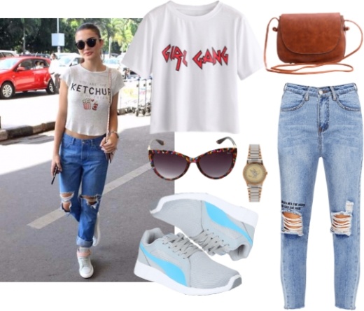 Casual airport hot sale look