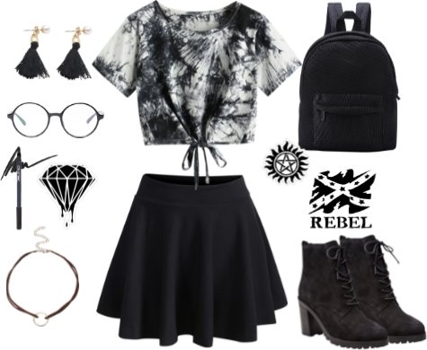 street style inspirations with Graviate Black Full Frame Round Eyeglasses for Men and Women - Gothic girl street style inspirations with Graviate Black Full Frame Round Eyeglasses for Men and Women - Gothic girl