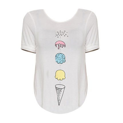 shop online FEMELLA White Ice Cream Graphic T-Shirt shop online FEMELLA White Ice Cream Graphic T-Shirt