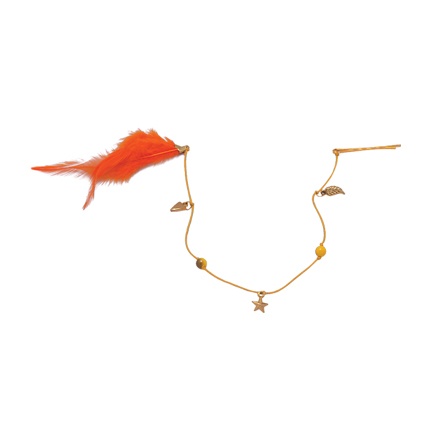 shop Golden Tassels And Feather Adorned Hair Pin online shop Golden Tassels And Feather Adorned Hair Pin online