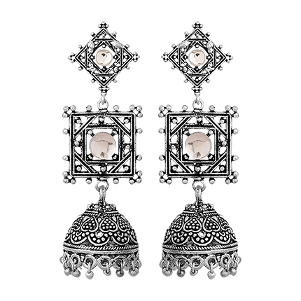 shop online Oxidized Danglers With Metallic Drops shop online Oxidized Danglers With Metallic Drops