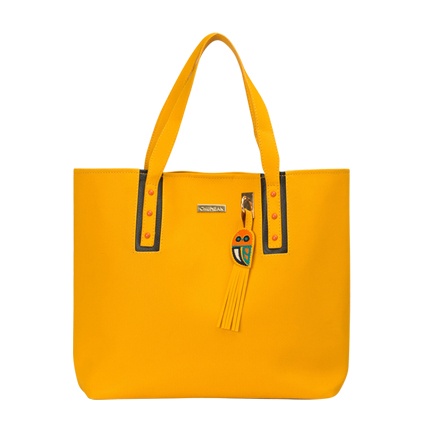shop online Owl For Style Tote Bag- Yellow shop online Owl For Style Tote Bag- Yellow