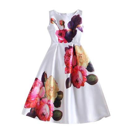 shop online Rkt White Digital Print Pure Satin Frock Style Western Dress shop online Rkt White Digital Print Pure Satin Frock Style Western Dress