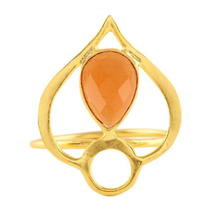 shop DWS Gold-Plated Handmade Chalcedony Ring online shop DWS Gold-Plated Handmade Chalcedony Ring online