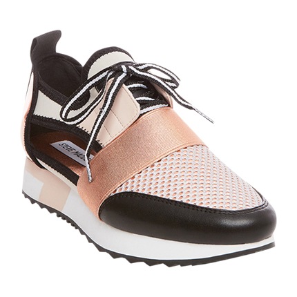 zenip leather trainers with pastel detail
