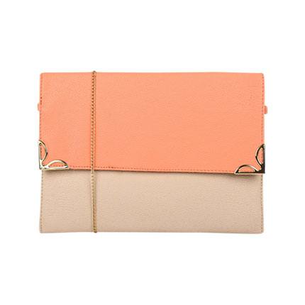shop online Textured Clutch with Metallic Chain shop online Textured Clutch with Metallic Chain