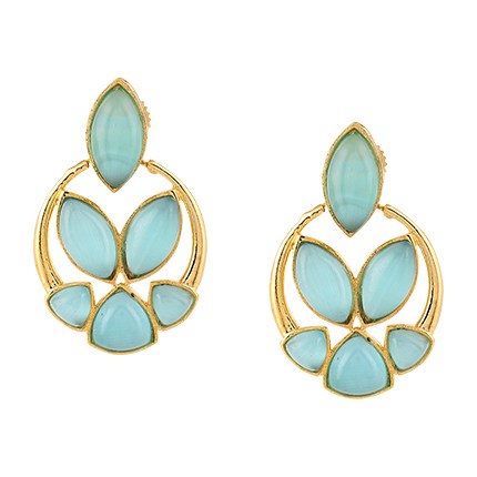 shop online Leaf-Shaped Gold Plated Brass Earrings shop online Leaf-Shaped Gold Plated Brass Earrings