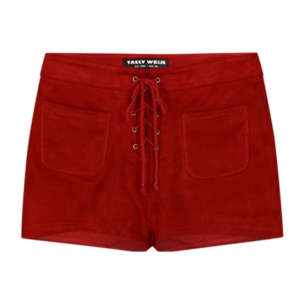 shop online Suede Lace-Up Shorts shop online Suede Lace-Up Shorts