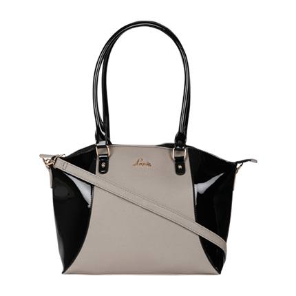 shop LAVIE Colourblock Handbag with Detachable Sling Strap online shop LAVIE Colourblock Handbag with Detachable Sling Strap online
