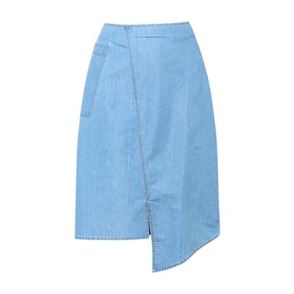 shop AJIO Denim Skirt with Asymmetric Hemline online shop AJIO Denim Skirt with Asymmetric Hemline online