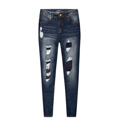 shop online Distressed Jeans with Embellishments shop online Distressed Jeans with Embellishments