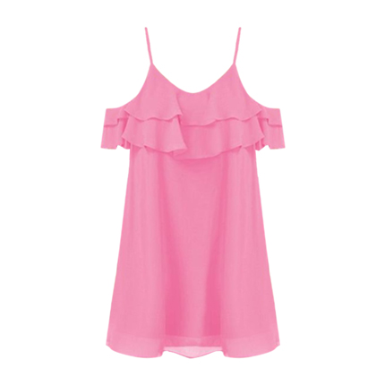 shop online SHEIN Open Shoulder Tiered Ruffle Flowy Dress shop online SHEIN Open Shoulder Tiered Ruffle Flowy Dress