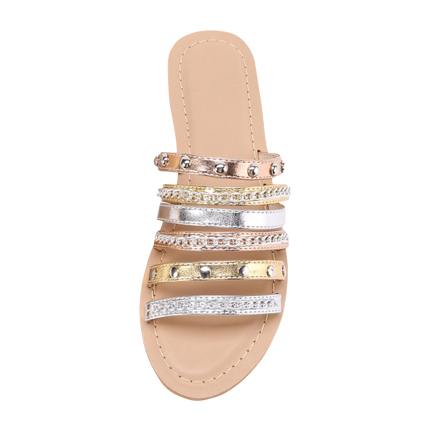 shop Metallic Strappy Sandals With Chain online shop Metallic Strappy Sandals With Chain online