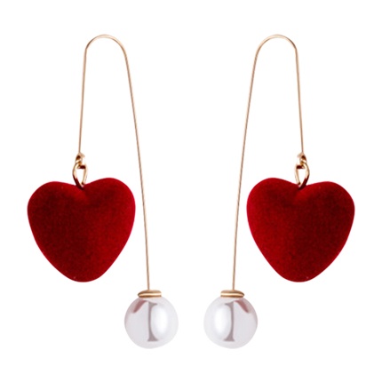 shop Burgundy Heart Faux Pearl Personalized Drop Earrings online shop Burgundy Heart Faux Pearl Personalized Drop Earrings online