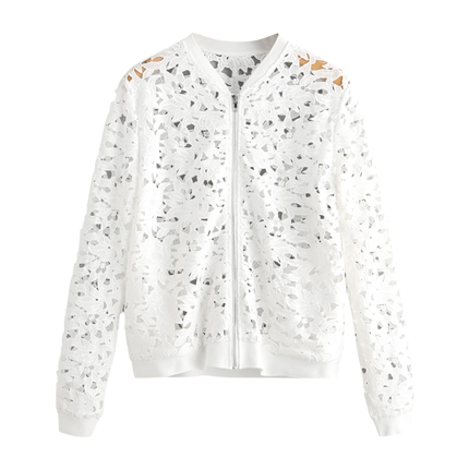 shop online Zip Up Cutout Lace Jacket shop online Zip Up Cutout Lace Jacket