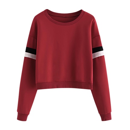 shop Contrast Striped Sleeve Sweatshirt online shop Contrast Striped Sleeve Sweatshirt online