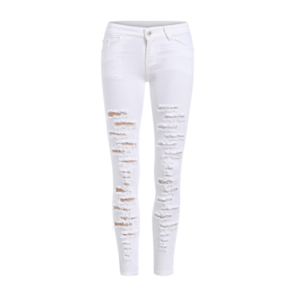 white skinny jeans with rips