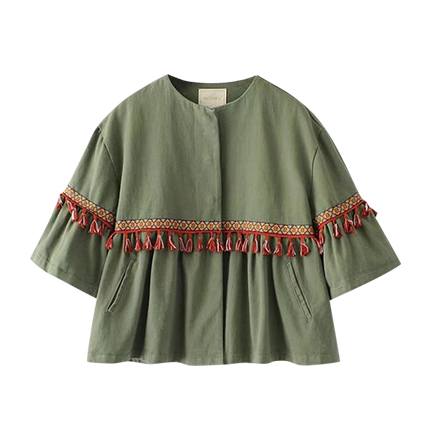 shop online Tassel Detail Crop Jacket shop online Tassel Detail Crop Jacket