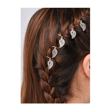 shop online Silver Leaf Shaped Dreadlock Hair Accessory Set shop online Silver Leaf Shaped Dreadlock Hair Accessory Set