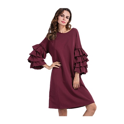 shop Tiered Ruffle Sleeve Tunic Dress online shop Tiered Ruffle Sleeve Tunic Dress online