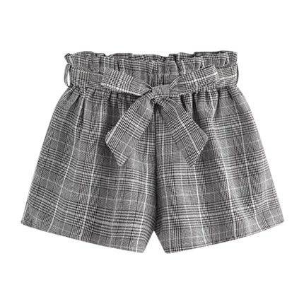 self tie waist frill trim shorts