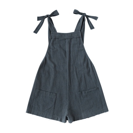 shop online Self Tie Raw Hem Pinafore Romper shop online Self Tie Raw Hem Pinafore Romper