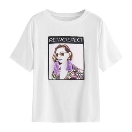 shop online Fringe Detail Figure Print Tee shop online Fringe Detail Figure Print Tee
