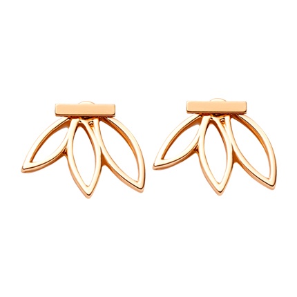 shop online Gold Plated Lotus Flower Hollow Out Stud Earrings shop online Gold Plated Lotus Flower Hollow Out Stud Earrings